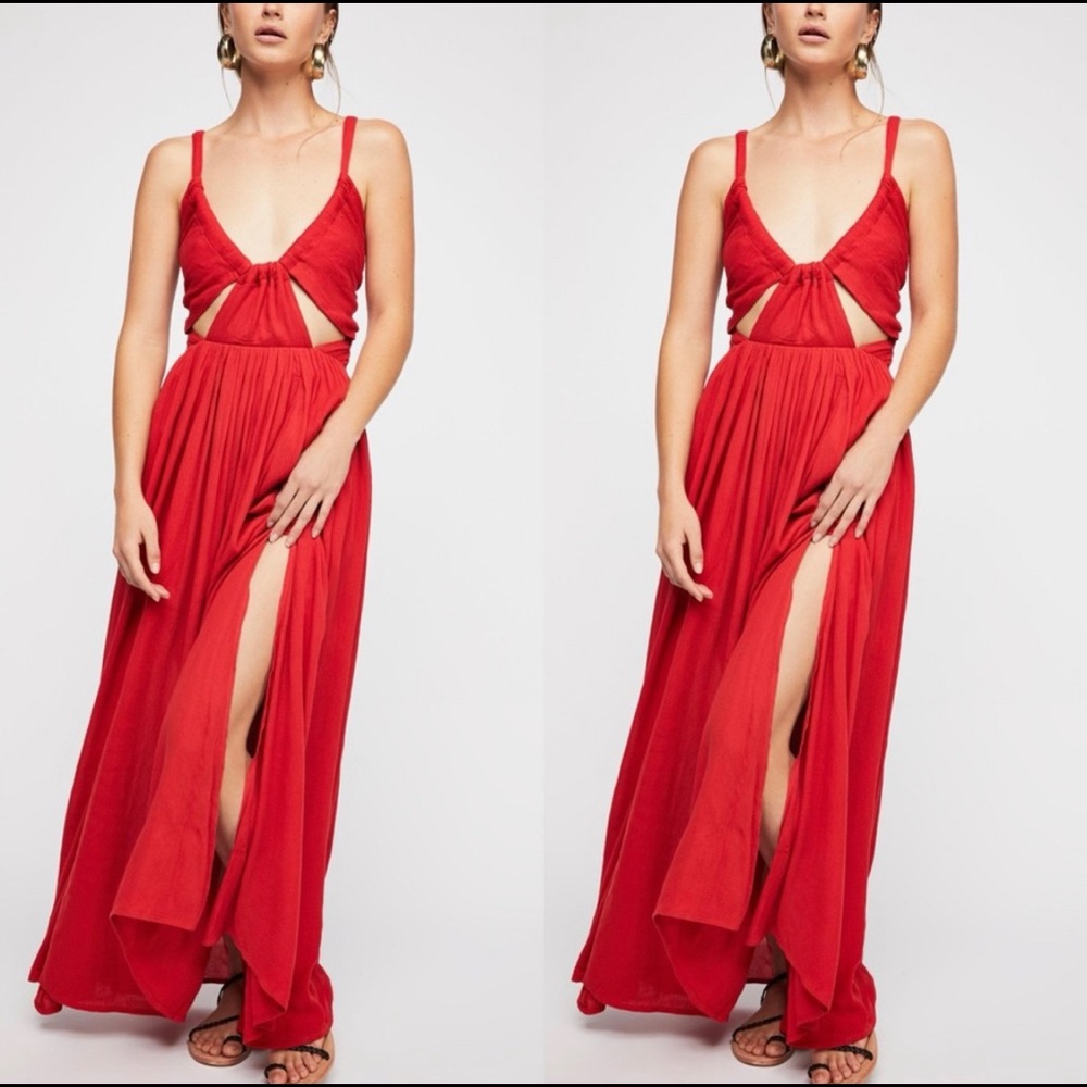 FREE PEOPLE ISSA RARE DRESS XS NWOT RED